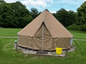 Nomad tent pitched on a campsite